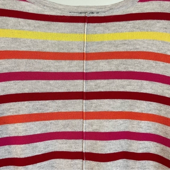 Lane Bryant V-Neck Striped Sweater Gray w/Pink,Red,Orange Stripes Sz 14/16 - Picture 6 of 9
